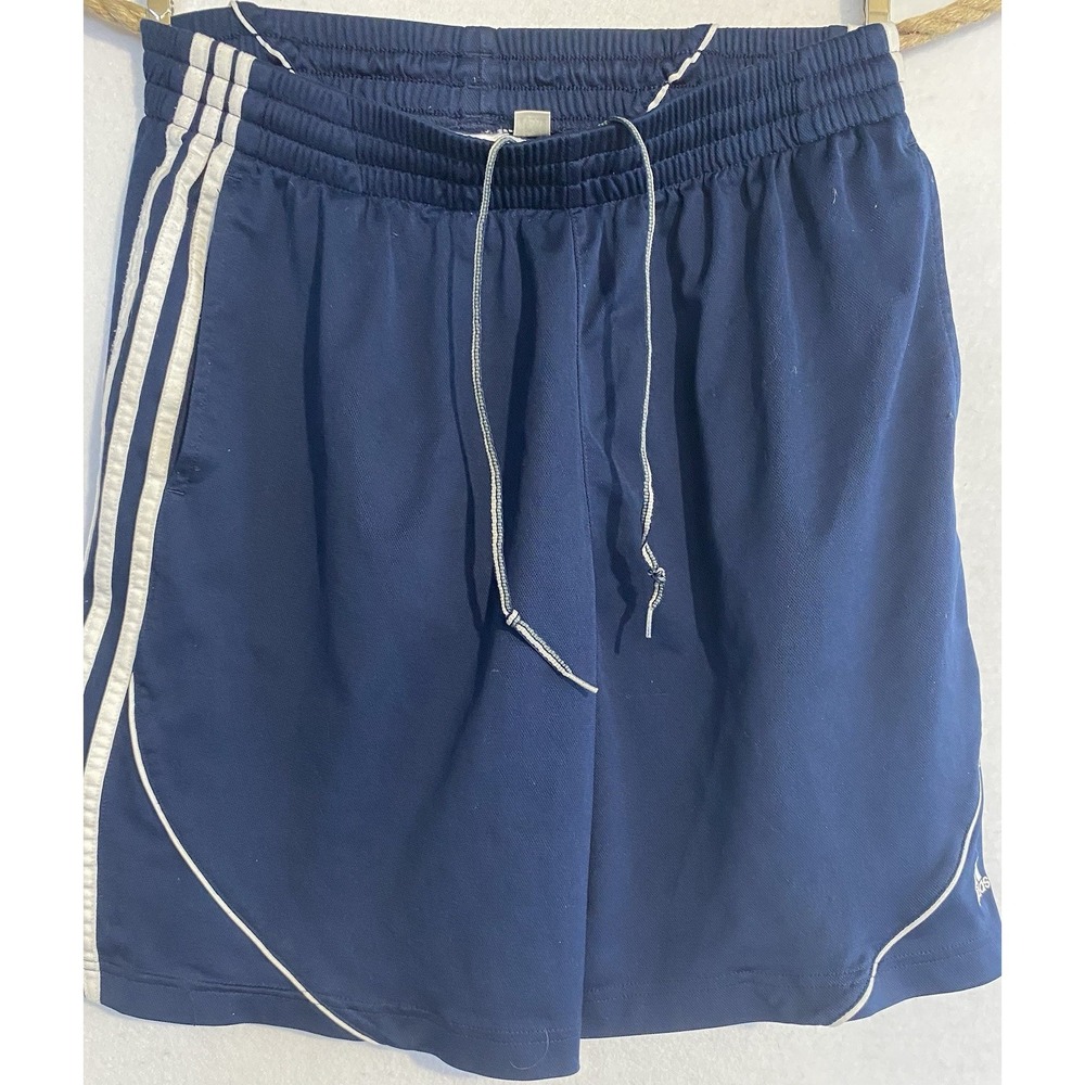 Adidas Blue Striped Athletic Shorts Mens Size Large